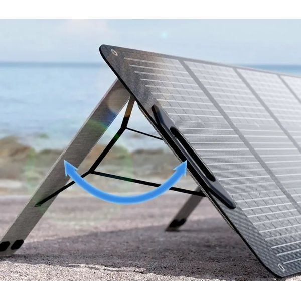 Mini Outdoor 100w Foldable Solar Panel Flexible Charging Waterproof Full Black