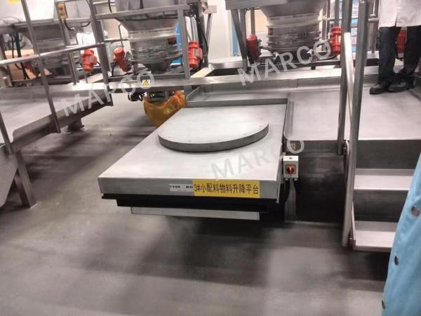 Hydraulic Driven Stationary Electric Single Scissor Lift Table with Turntable 500kg Carrying Capacity