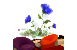 Self Adhesive Non-Woven Fabric Flower Waterproof Interior Decoration Wallpapers 5JJ01-004S