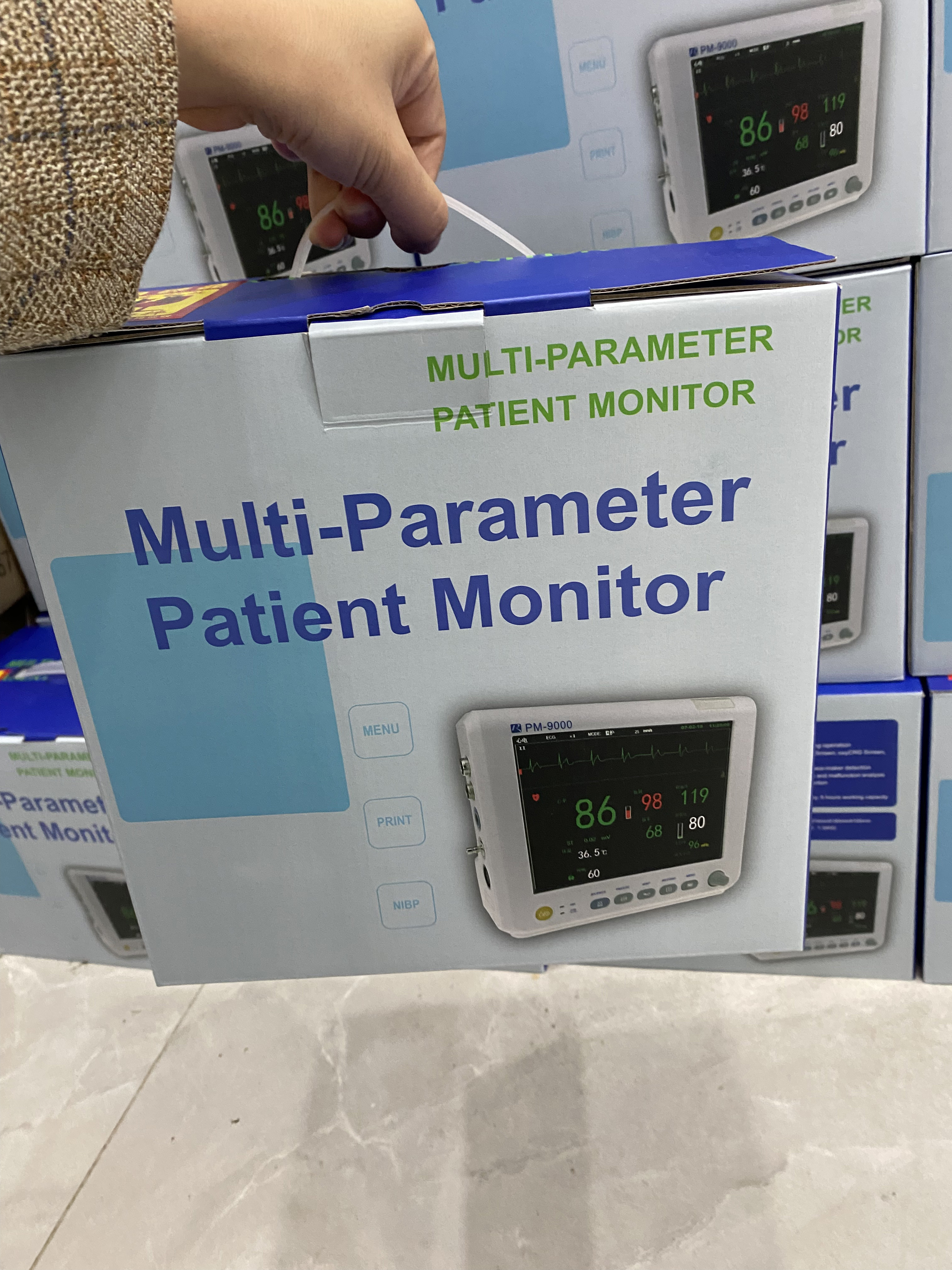 Уход за больным монитор 7 показателей жизненно важных функций Multiparameters дюйма для аварийной ситуации больницы