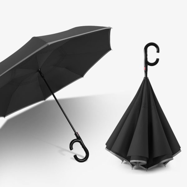 Simple and Creative Advertising Gift Umbrella with Reinforced Fiber Reverse Design