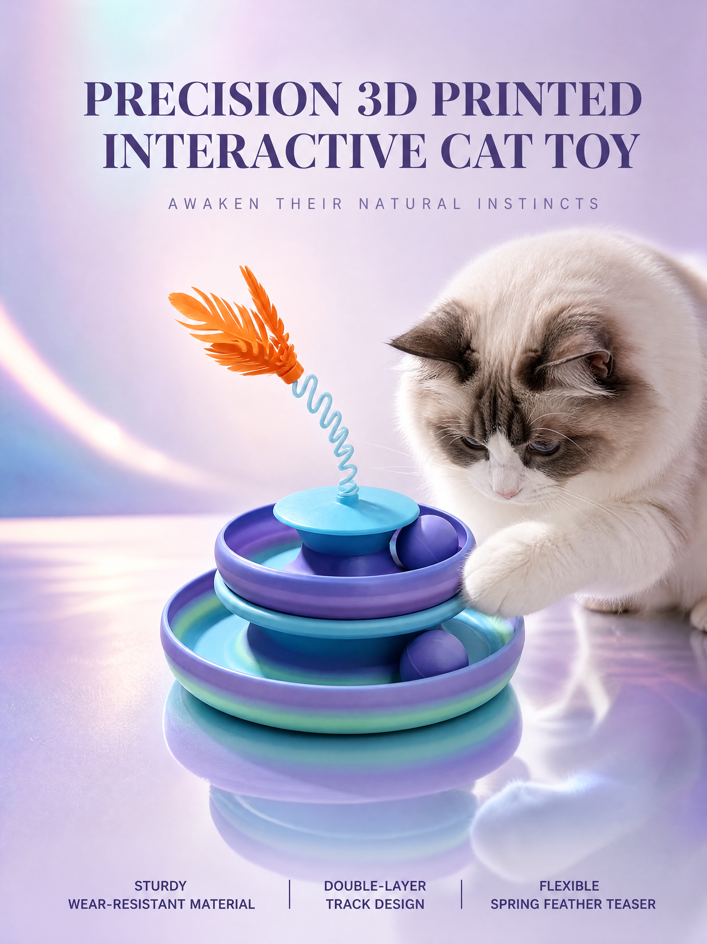 Multi Layer 3D Printed Pet Accessories Detachable Cat Turntable Toy For Indoor