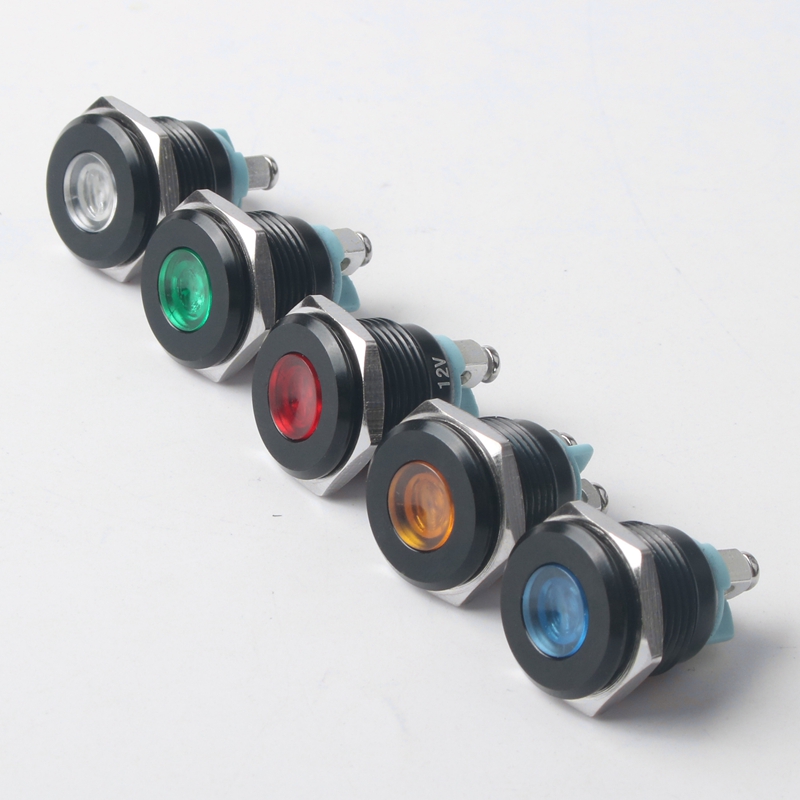 16mm Metal LED Indicator Light Multi-color Alumina Panel for Industrial Control Equipment 5V-220V