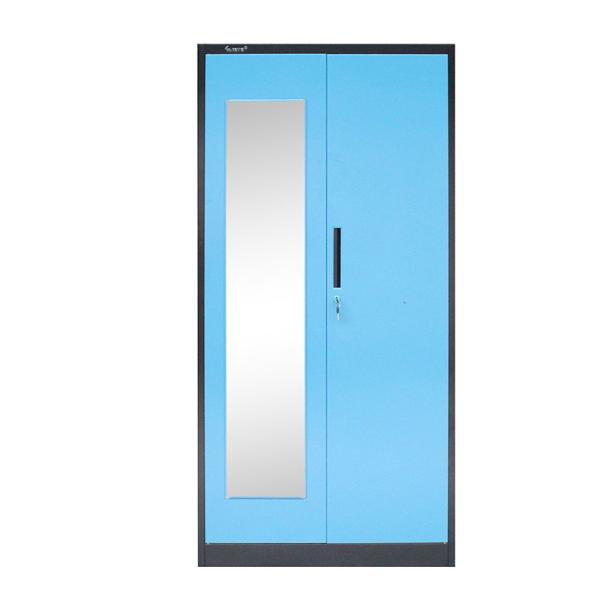 2 Door Metal Wardrobe Cabinet Steel Bedroom Furniture Storage & Closet