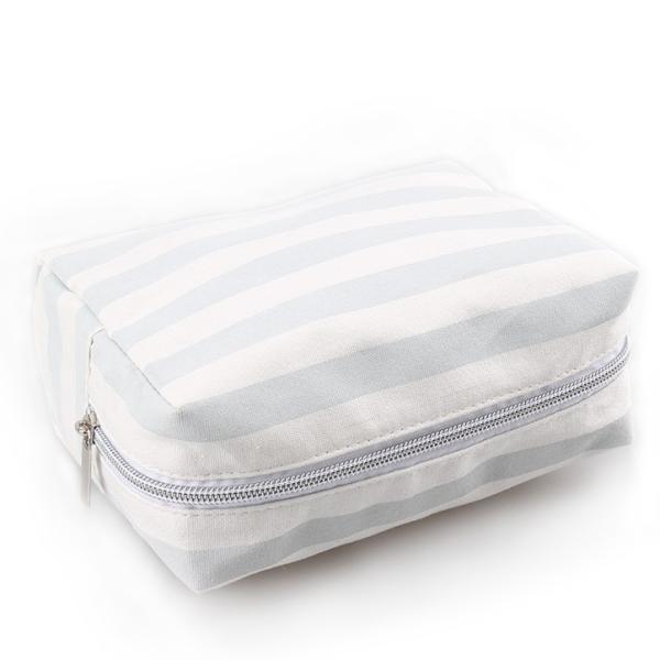 Polyester Cosmetic Storage Bags With White Zipper / Logo Printing 21*10*5cm