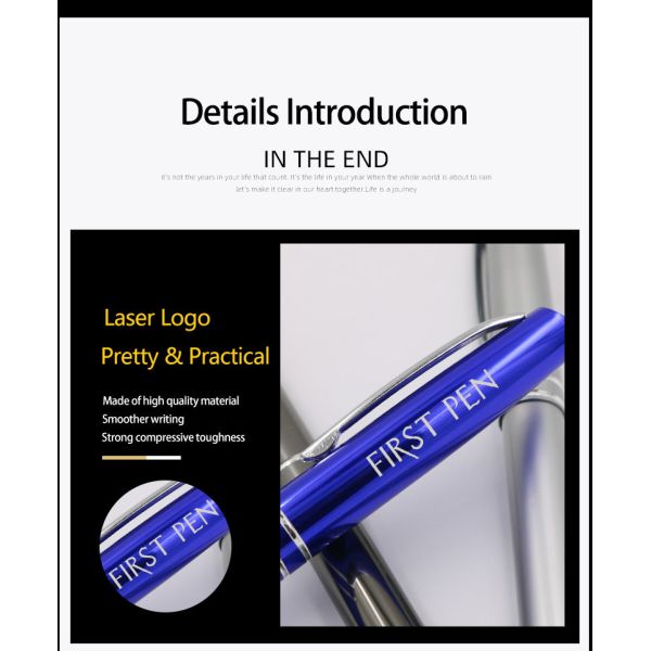 stylo à bille en aluminium classique 1.0 mm stylo à capuche insérable