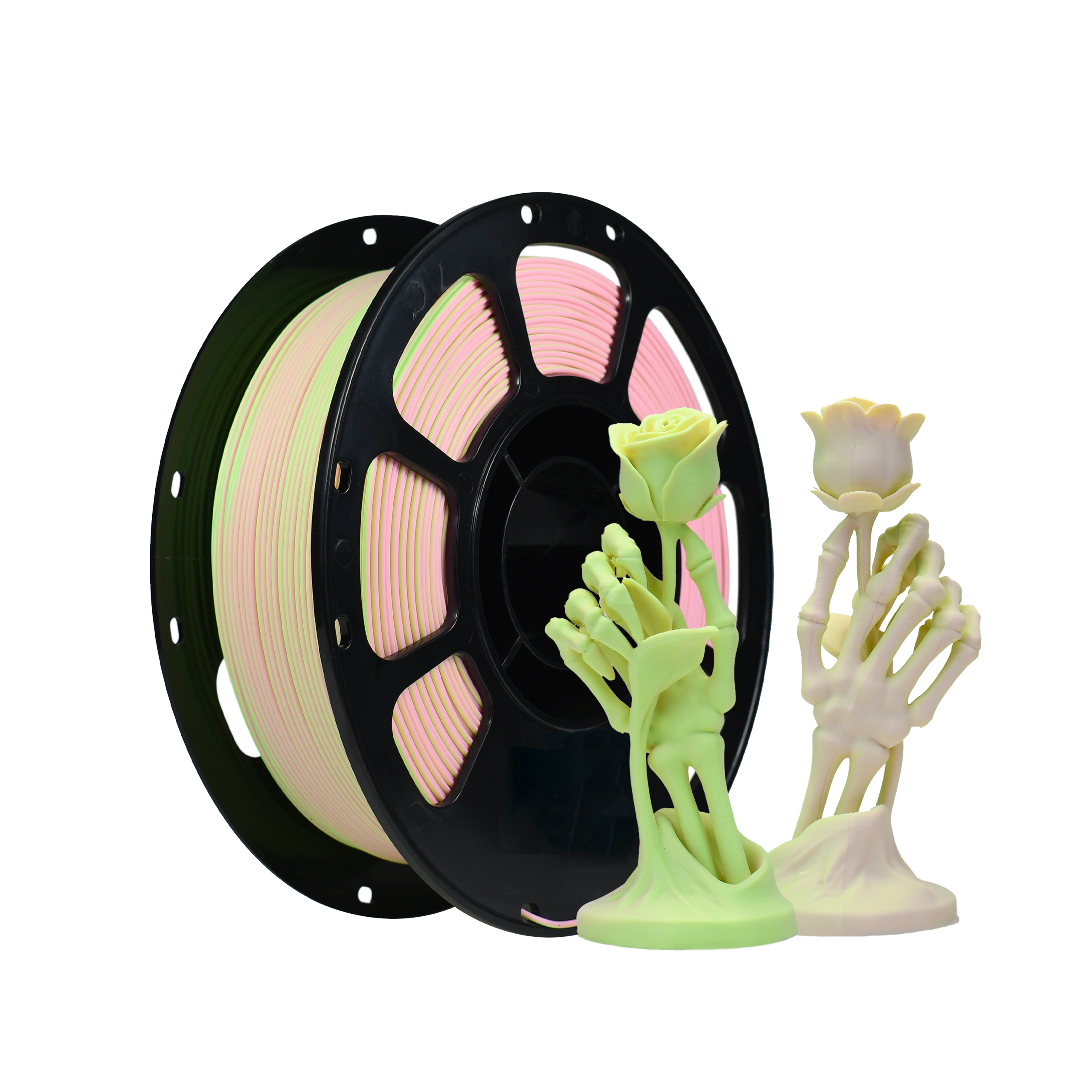 PLA Matte 3D Printing Filament 1000g Matte Pink Green 1.75mm PLA+ Dual Color Filament3D Printing Consumable