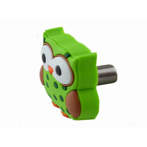 Mr.Owl GreenRubber Kids Bedroom Knobs , Soft Plastic Knobs For Children's Furniture Decorative