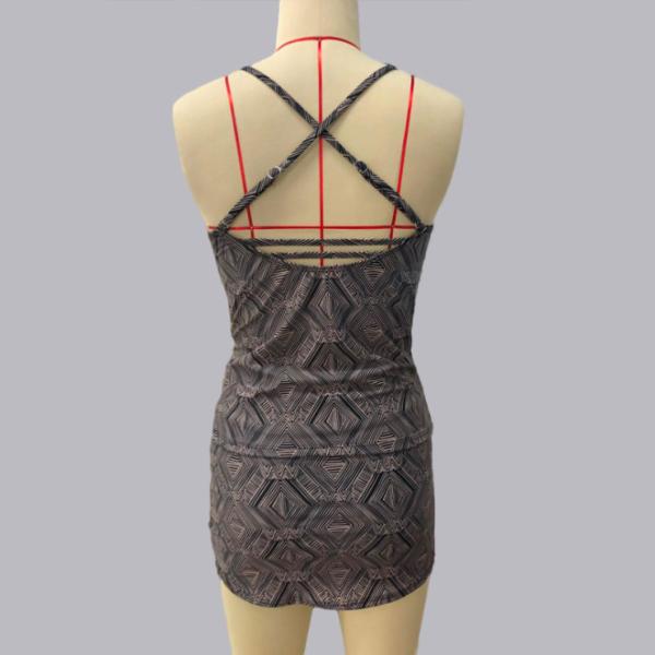 Wholesale Plus Size Tankini Printed Strap Vest Slit Skirt Shorts 2 Piece Swim Suit Sets