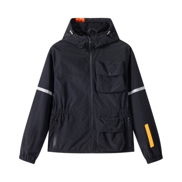 Men's Water-Repellent Wind-Resistant Classic Jacket with Reflective Details and Utility Pockets