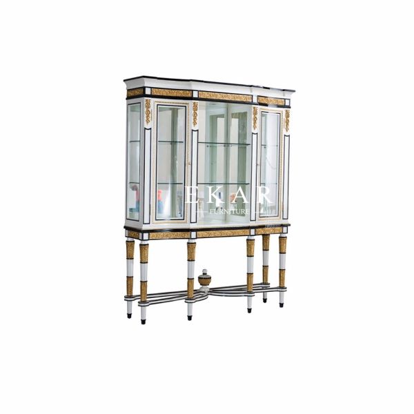 Living Room Home Office Wooden Bookcase With Glass Doors FLN-M-SG201