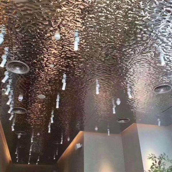 Anodized Silver Stainless Steel Ceiling Panel Moisture Proof Water Ripple Sheet For Ceiling