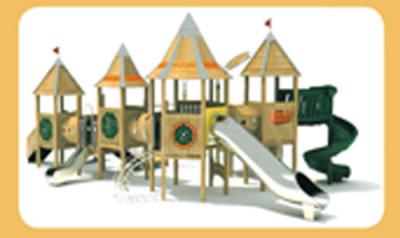 Playset de madeira líquido de escalada com corrediça, anúncio publicitário de madeira pequeno da corrediça colorido