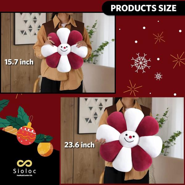 Flower Pillow,Flower Shaped Throw Pillow Christmas Decor Flower Floor Pillow,Seating Cushion,Cute Room Decor & Plush