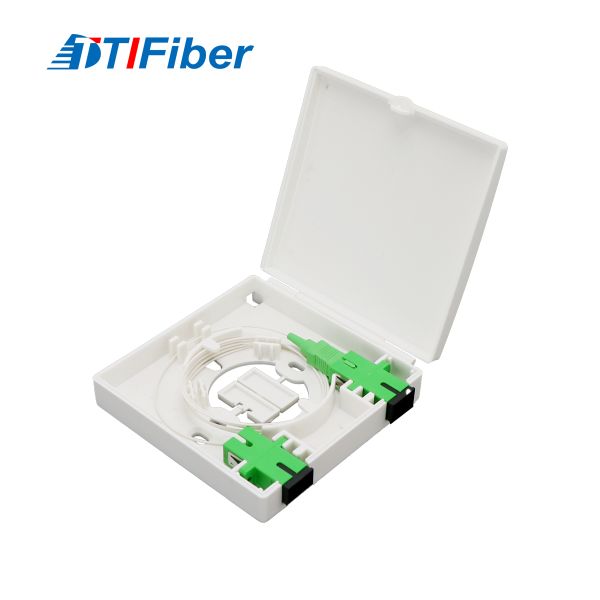 SC / APC UPC 2 Ports 86 Type Fiber Optic Mini Termination Box FTTH Wall Mounted