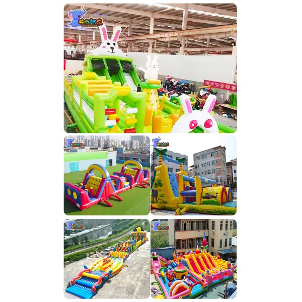 Outdoors Inflatable Bouncy Castle Inflatable Obstacle Course Bounce House 