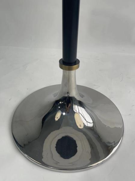 Space Swan White Marble Top Round Small Cocktail Table With stainless steel Base