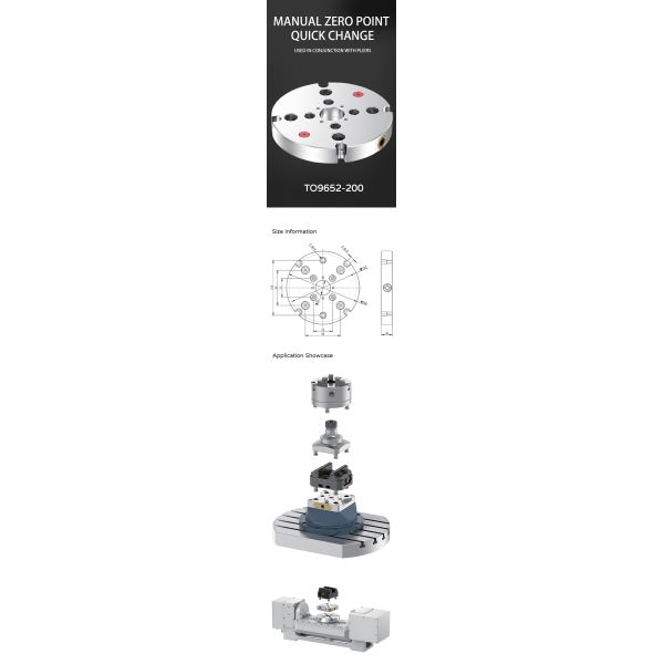6.4kg Vices Quick Change Fixture Clamps 20KN Zero Point Clamping Micron Level