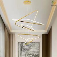 Quarto moderno de aço inoxidável de Ring Light For Living Room do triângulo luxuoso