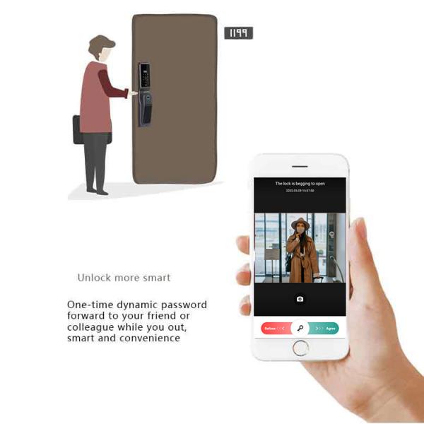 Remote Control Smart Camera Door Lock Tuya Deadbolt Camera Lock