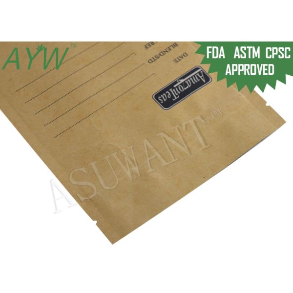 Влагостойкое закрытие застежка-молнии сумок молнии бумаги Крафт для свободных листьев чая