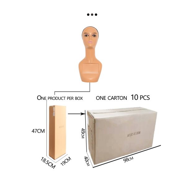 A1 Mannequin Head Without Shoulders African American Face Contemporary Makeup