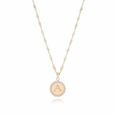 18K Gold ‘A’ Pendant Necklace