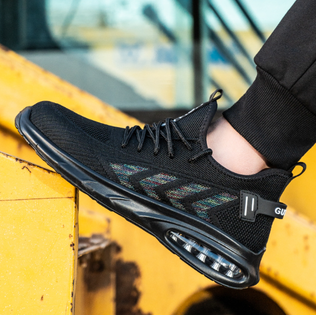 Men's Lightweight Steel Toe Safety Shoes Breathable Puncture & Impact Resistant Odor-Resistant Work Shoes for Summer
