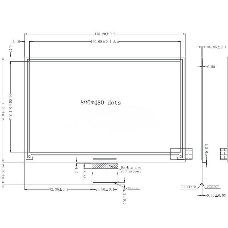 7.3-inch 800x480 SPI interface ultra-low power color e-paper display