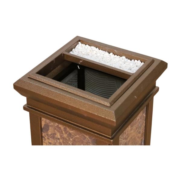 Hotel Marble Trash Can Pedestal Ashtray Stainless Steel Four-Angle Garbage Can Waste Bin Dustbin With Ashtray