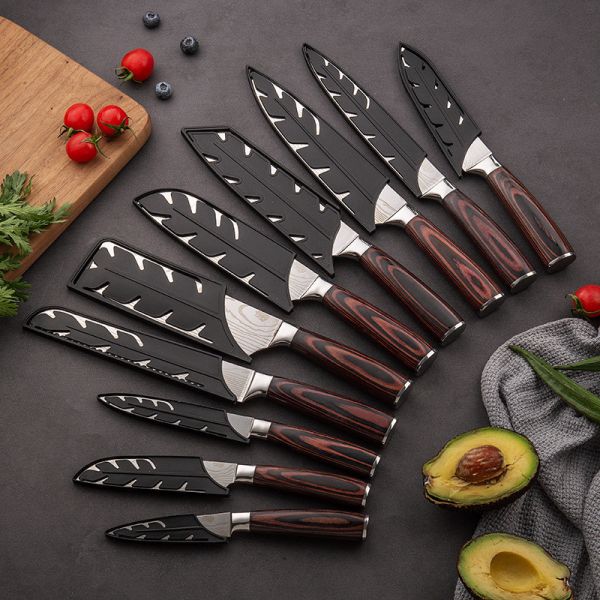 5 Inch Santoku Knife Set Stainless Steel Kitchen Chef Knife with Knife Cover Cooking