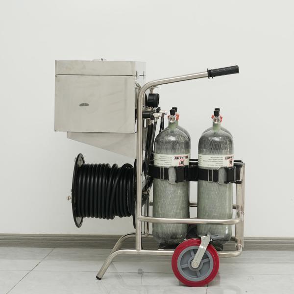 Industrial Emergency Breathing Apparatus Cart| Mobile SCBA with 90m Hose for Hazardous Environments