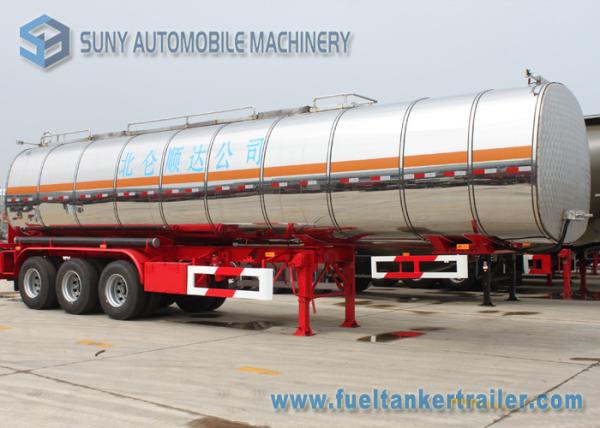 Ellipse Steam Heat Bitumen Tank Trailer , 28000L 2 Axle Semi Truck Trailer