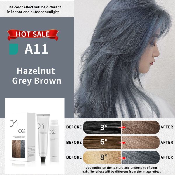 Kit de coloration capillaire sans ammoniaque pour la maison avec crème pré-oxydante