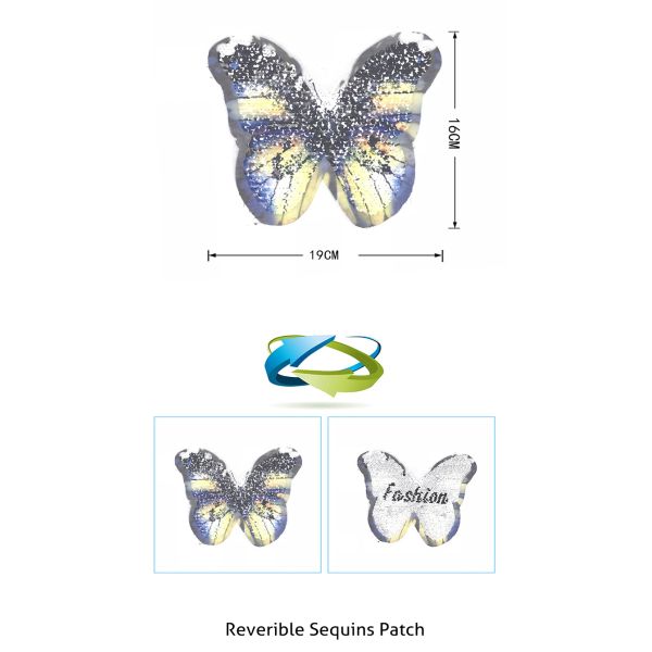 Various Styles Sequin Embroidery Patches Butterfly Series For Garment / Bags