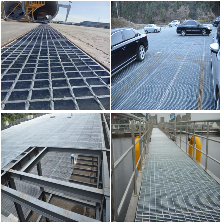 Red Spray Paint Industrial Metal Floor Grates Welded Bar For Construction And Sidewalk