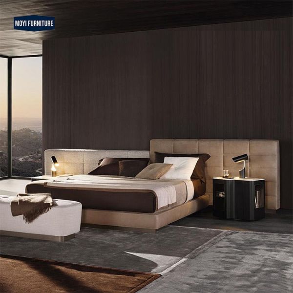 High Density Foam Luxury Queen Bed Italian Luxury Bedroom Set Furniture King Size Frame Modern Upholstered Beds OEM Accepted