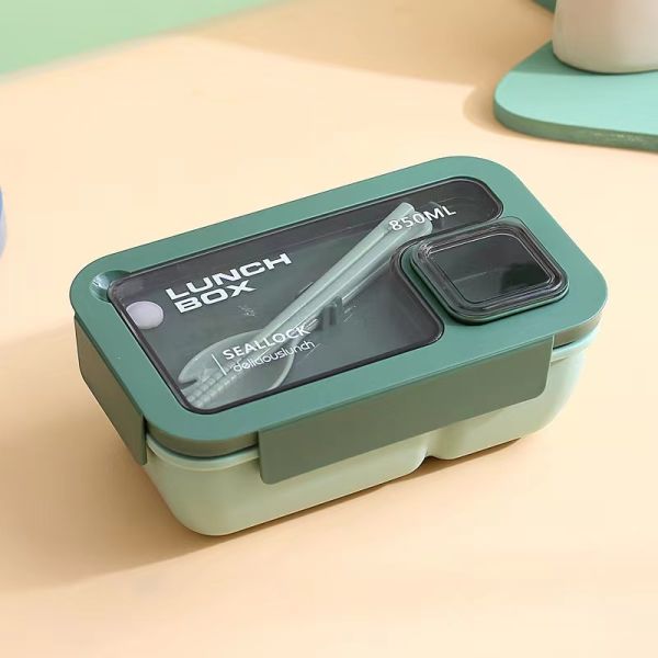 Reusable Portable Plastic Bento Lunch Box for All Applicable People at School Style