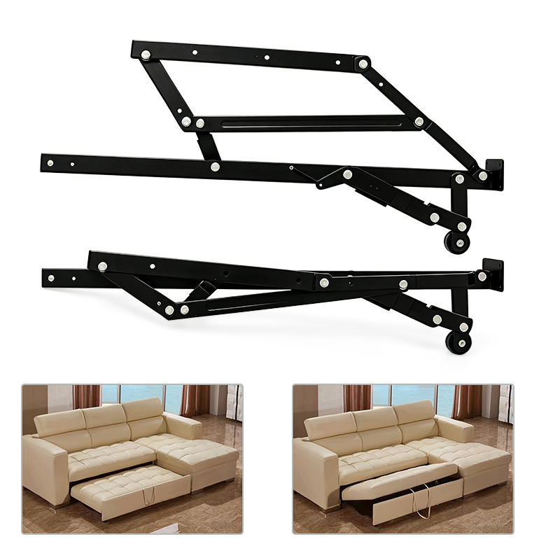 Space-Saving Multifunctional Furniture Fittings Silent Sliding Sofa Bed Conversion Lifting Mechanism Iron Hinge with Casters