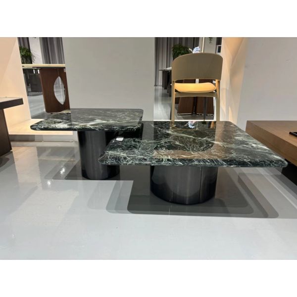 Verde Green Marble Coffee Table - Luxury Mineral Vein Art Centerpiece for Living Room