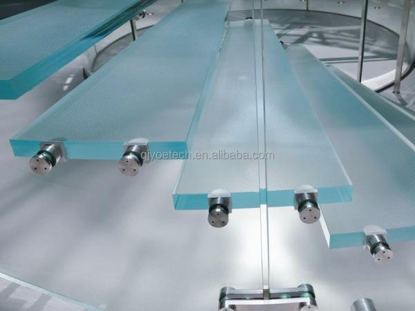 Staircase Floor Decoration 3-15mm Thickness Anti Slip Satin Acid Etch Laminated Glass