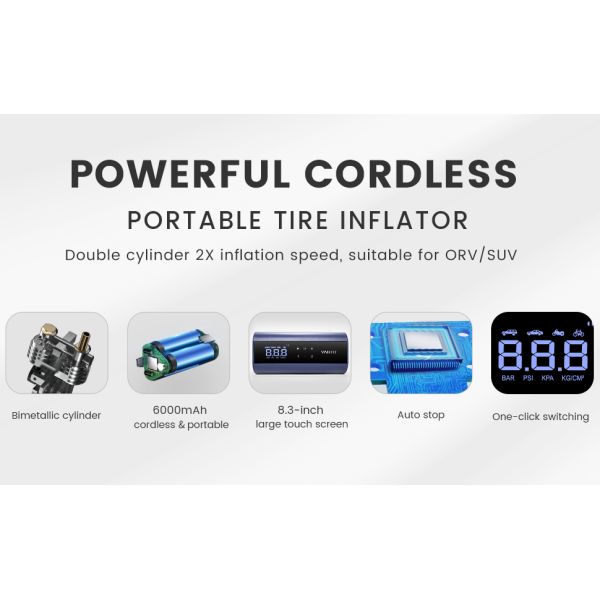 12V Digital Automatic Electric Car Tire Inflator Machine with Max Pressure 101-150Psi