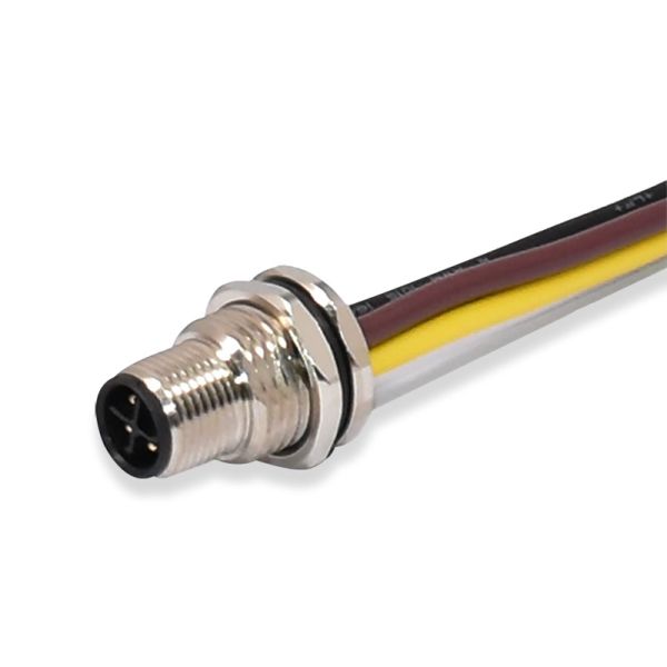 Соединитель держателя M12 панели Scoket IP68 3pin фланца мужской водоустойчивый с гнездом кода отрезка провода s