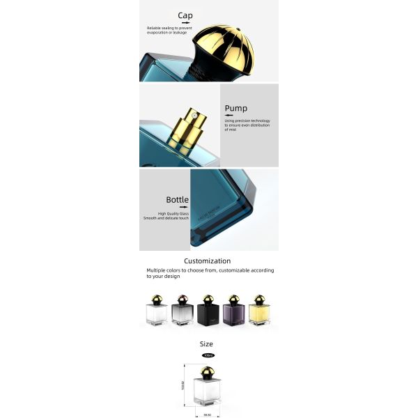 100ml Thickened Bottom Glass Perfume Spray Bottle Press Cologne Atomizer Bottle