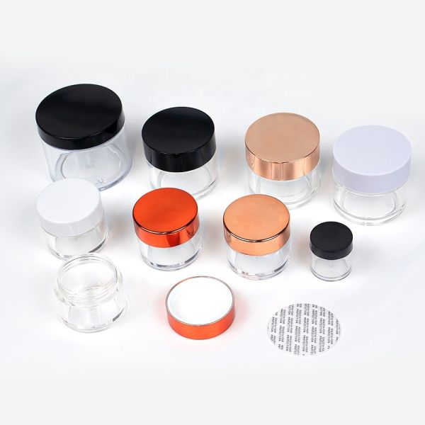 Nail Powder Container Cosmetic Jars Empty Leak Proof Acrylic Jar Private Label Clear Plastic Custom LOGO Acrylic Other Cosmetic