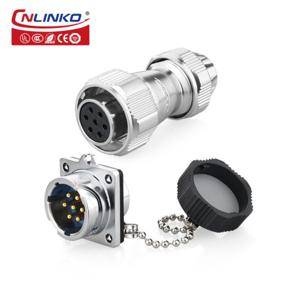 CNLINKO Metal Aviation Plug M20 Male Female Bayonet Type Socket 7 Pin 500V 10A Waterproof Plug and Socket Cable Connector