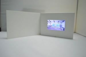 Matte Paper Material LCD Greeting Card , LCD Video Business Cards