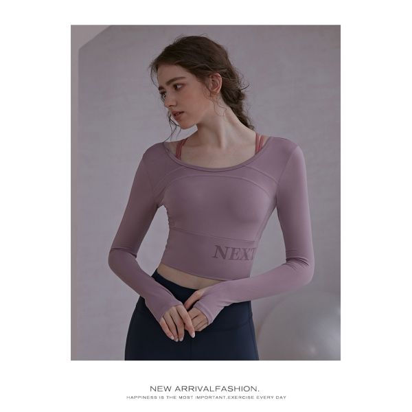 BSCI туго приспосабливать полость задней части верхней части танка йоги женщин сексуальную из длинной верхней части урожая рукава