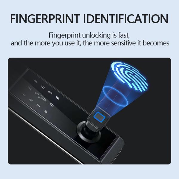 Serrure numérique Qleung S810Max avec carte, code, mot de passe, application, reconnaissance faciale, empreinte digitale et paume pour maison et appartement