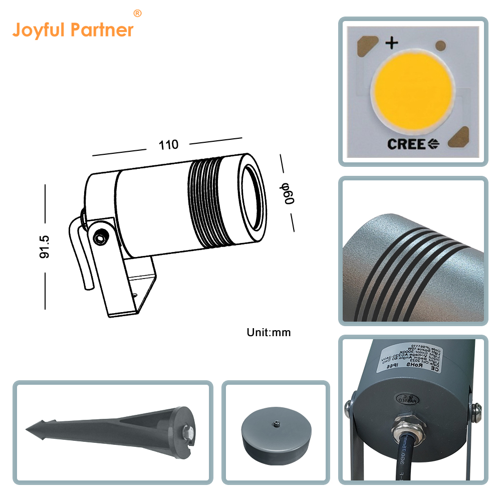 Высокая яркость 1000LM 3500K Теплое белое 10W LED IP65 водонепроницаемый прожектор Внешние фонари для садовых деревьев